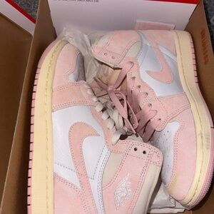 Jordan Women's Pink and White Sneakers